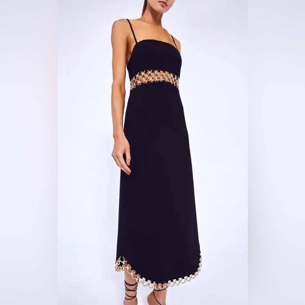 Alexis New Tale Chain Embellished Midi Dress Size S